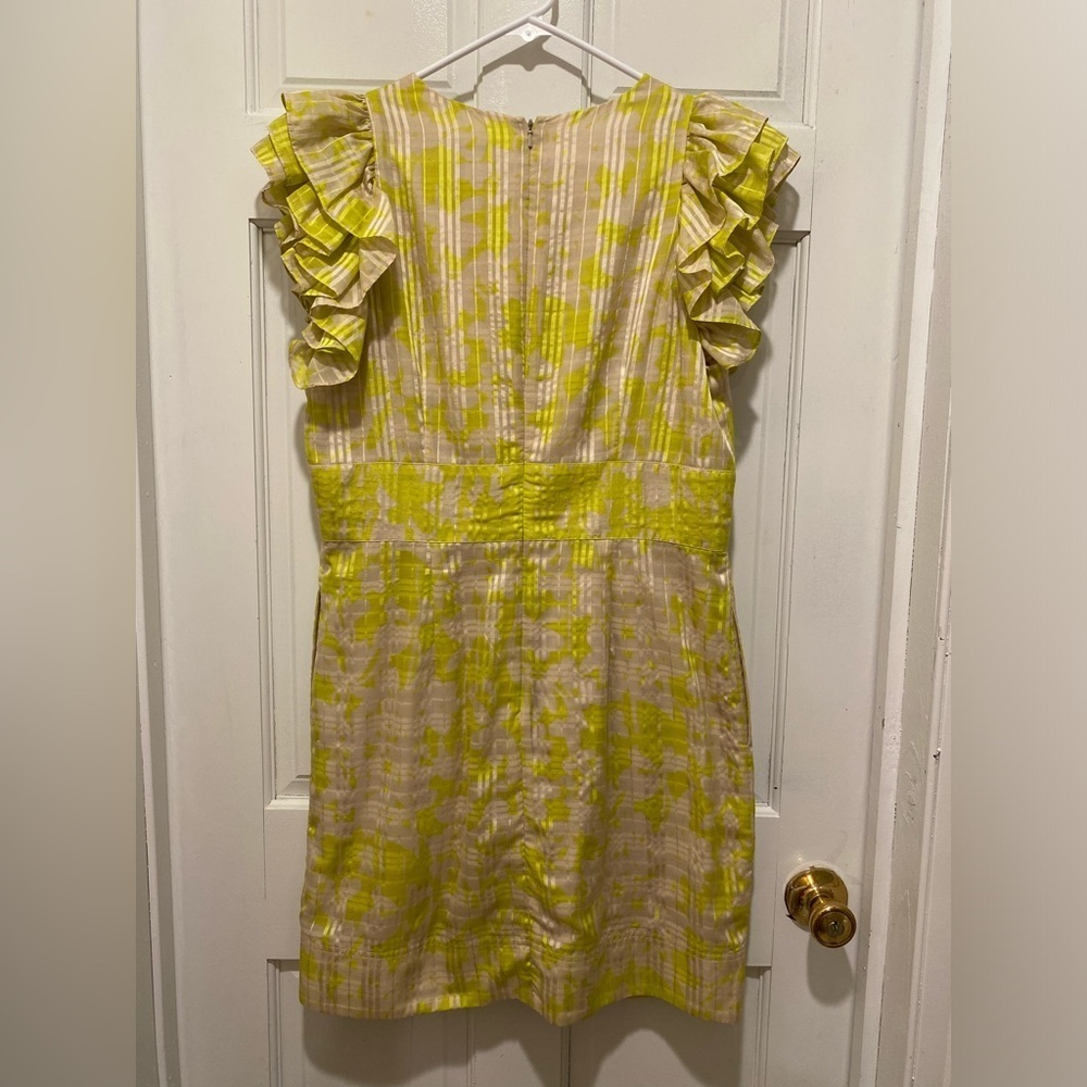 Jessica Simpson Yellow and Tan Ruffled A-Line Dress - Picture 3 of 6